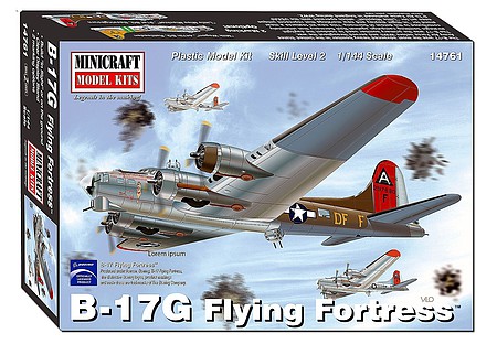Minicraft B17G Flying Fortress Aircraft Plastic Model Airplane Kit 1/144 Scale #14761