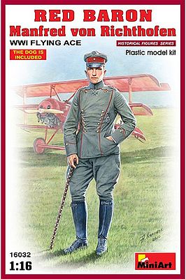 Mini-Art Red Baron Manfred von Richthofen WWI Flying Ace Plastic Model Military Figure 1/16 #16032
