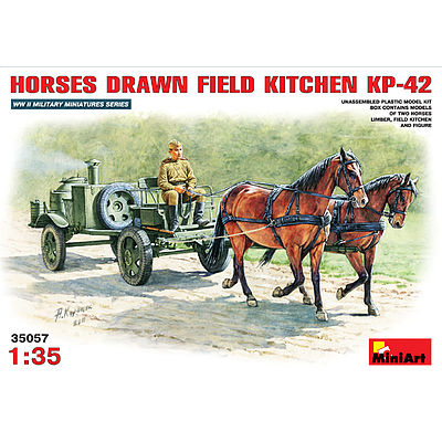 Mini-Art KP42 Soviet Horse Drawn Field Kitchen Plastic Model Military Diorama Kit 1/35 Scale #35057