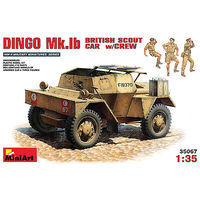 Mini-Art Dingo Mk Ib British Scout Car w/3 Crew Plastic Model Military Vehicle Kit 1/35 Scale #35067