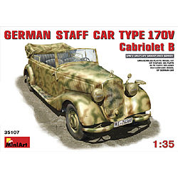 Mini-Art German Staff Car Typ 170V Cabriolet B Plastic Model Military Staff Car Kit 1/35 #35107