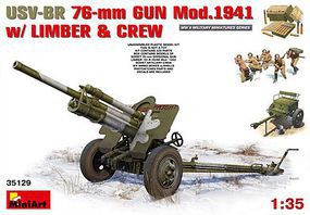 Mini-Art USV-BR 76mm Gun 1941 with Crew Plastic Model Military Vehicle Kit 1/35 Scale #35129
