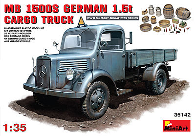 Mini-Art L1500S 1.5-Ton 4x2 German Cargo Truck Plastic Model Military Truck Kit 1/35 Scale #35142