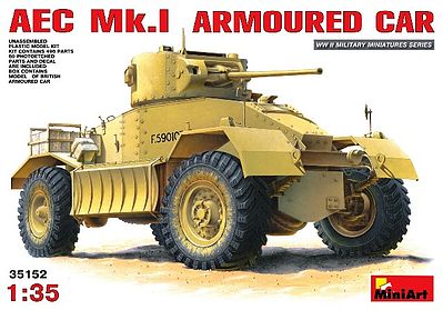 Mini-Art AEC MK 1 Armoured Car Plastic Model Armored Car Kit 1/35 Scale #35152