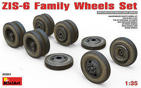 Mini-Art ZIS-6 Family Wheels Set Plastic Model Vehicle Accessory 1/35 Scale #35201