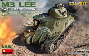 Mini-Art M3 Lee Early Production Tank w/Full Interior Plastic Model Tank Kit 1/35 Scale #35206