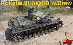 Mini-Art PzKpfw III Ausf B Tank with Crew Plastic Model Military Tank Kit 1/35 Scale #35221