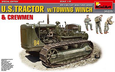 Mini-Art US Tractor with Tow Winch/Figures Plastic Model Military Vehicle Kit 1/35 Scale #35225