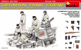 Mini-Art WWII German Tank Crew Winter Uniforms (5) Plastic Model Military Figure Kit 1/35 #35249
