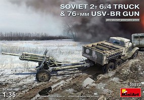 Mini-Art WWII Soviet 2-Ton 6x4 Truck & 76mm USV-BR Gun Plastic Model Kit 1/35 Scale #35272