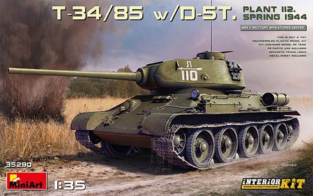 Mini-Art T34/85 Plant 112 Tank w/D5T Gun Plastic Model Tank Kit 1/35 Scale #35290