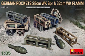 Mini-Art WWII German Rockets 28cm WK Spr & 32cm WK Flamm Plastic Model Weapons 1/35 Scale #35316