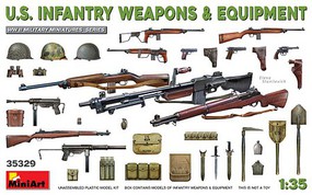Mini-Art WWII US Infantry Weapons & Equipment Plastic Model Weapons 1/35 Scale #35329