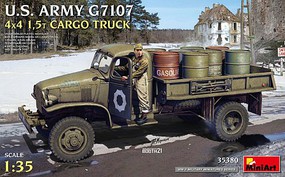 Mini-Art US Army G7107 4x4 1.5-Ton Cargo Truck Plastic Model Military Truck Kit 1/35 Scale #35380