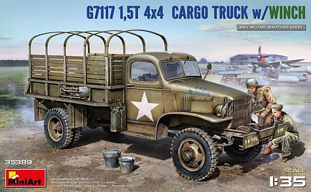 Mini-Art US Army G7117 1.5-Ton 4x4 Cargo Truck Plastic Model Military Truck Kit 1/35 Scale #35389