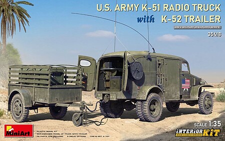 Mini-Art 1/35 WWII US Army K51 Radio Truck w/K52 Trailer & Full Interior