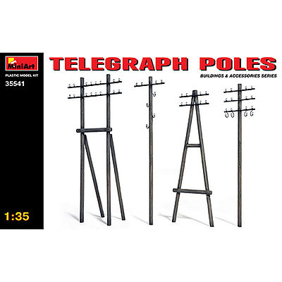 Mini-Art Telegraph Poles Plastic Model Diorama Accessory 1/35 Scale #35541