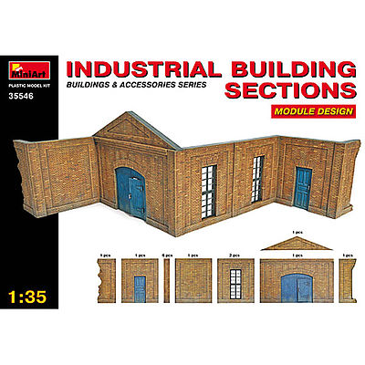 Mini-Art Industrial Building Sections Plastic Model Diorama Kit 1/35 Scale #35546