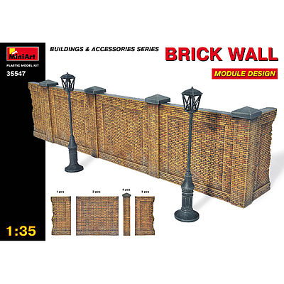 Mini-Art Brick Wall Module Plastic Model Diorama Kit 1/35 Scale #35547