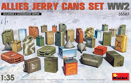 Mini-Art WWII Allied Jerry Cans Plastic Model Military Diorama Accessories 1/35 Scale #35587