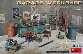 Mini-Art Garage Workshop Plastic Model Military Diorama Accessories 1/35 Scale #35596