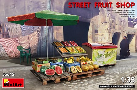 Mini-Art Street Fruit Shop Plastic Model Military Diorama Accessories 1/35 Scale #35612