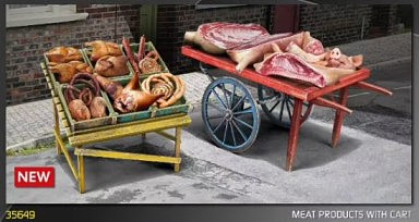 Mini-Art Meat Products w/Carts Plastic Model Military Diorama Accessories 1/35 Scale #35649
