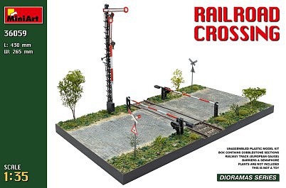 Mini-Art Railroad Crossing Plastic Model Military Diorama Accessories 1/35 Scale #36059