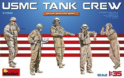 Mini-Art USMC Tank Crew (5) (New Tool) Plastic Model Military Figure Kit 1/35 Scale #37008