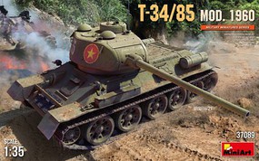 Mini-Art 1/35 T34/85 Mod 1960 Plastic Model Military Tank Kit 1/35 Scale #37089