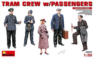 Mini-Art Tram Crew with Passengers Plastic Model Military Figure Kit 1/35 Scale #38007