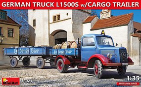 Mini-Art German L1500S Truck w/Cargo Trailer Plastic Model Cargo Truck Kit 1/35 Scale #38023
