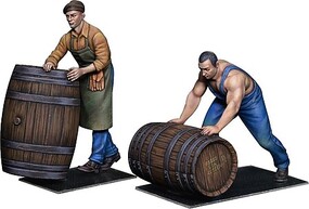 Mini-Art Men with Wooden Barrels
