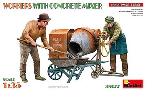Mini-Art Workers w/concrete mixer 1-35