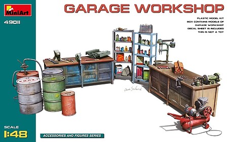 Mini-Art 1/48 Garage Workshop- Equipment & Tools