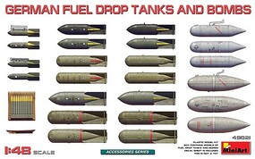 Mini-Art 1/48 Miniart German Fuel Drop Tanks & Bombs Plastic Model Kit