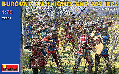 Mini-Art Burgundian Knights and Archers XV Plastic Model Military Figure 1/72 Scale #72001