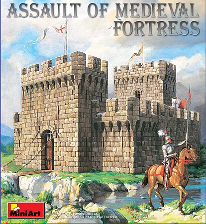 Mini-Art Assault of Medieval Fortress w/Figures Plastic Model Military Diorama #72033