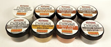 Monroe Weathering Powder Assortment Hobby and Model Paint Supply #3100