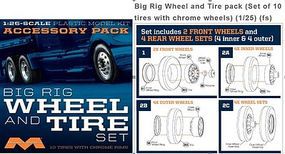 Moebius Semi Wheels/Tires 10 Pack Plastic Model Vehicle Accessory Set 1/25 Scale #1010