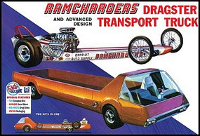 MPC Ramchargers Dragster & Transporter Truck Plastic Model Car Vehicle Kit 1/25 Scale #970
