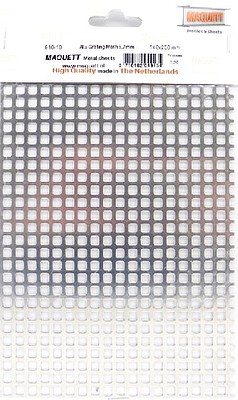 Maquett 5.7mm Square Mesh Aluminum Grating Metal Sheet 7.9”x5.5”