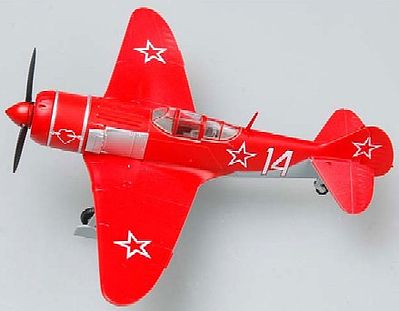 MRC La7 #14 (Red) Russian AF Fighter WWII Pre-Built Plastic Model Airplane 1/72 Scale #36334