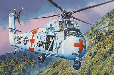 MRC CH34 US Army Rescue Helicopter (Plastic Kit) Plastic Model Helicopter Kit 1/48 Scale #64103
