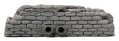Railstuff Retaining Walls Cut Stone w/Drain Pipes Gray Model Railroad Scenery HO Scale #461