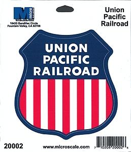 Microscale 4 Die-Cut Vinyl Stickers - Union Pacific Model Railroad Print Sign #20002
