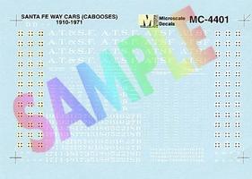 Microscale ATSF Way Cars (Cabooses, 1910-1971) HO Scale Model Railroad Decal #4401