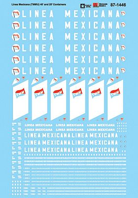 Microscale Linea Mexicana TMMU 40 & 20 Containers N Scale Model Railroad Decal #601446