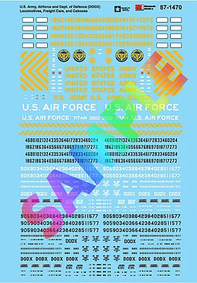 Microscale Army, Airforce & DOD Locos, Freight Cars & Cabooses N Scale Model Railroad Decal #601470