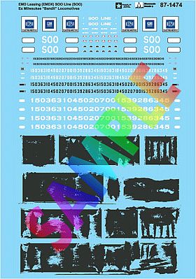 Microscale Leasing Soo Line Ex-Milwaukee Bandit/Patched Locomotives N Scale Model Railroad Decal #601474